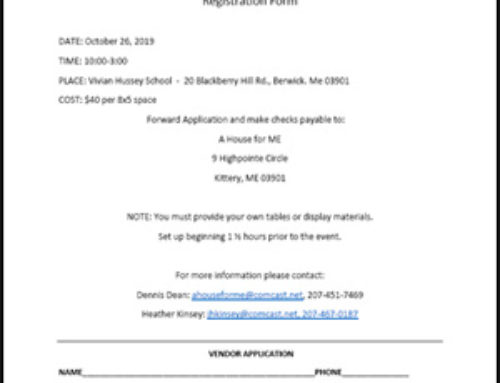 2019 Fall Craft Fair and Bake Sale Registration Form